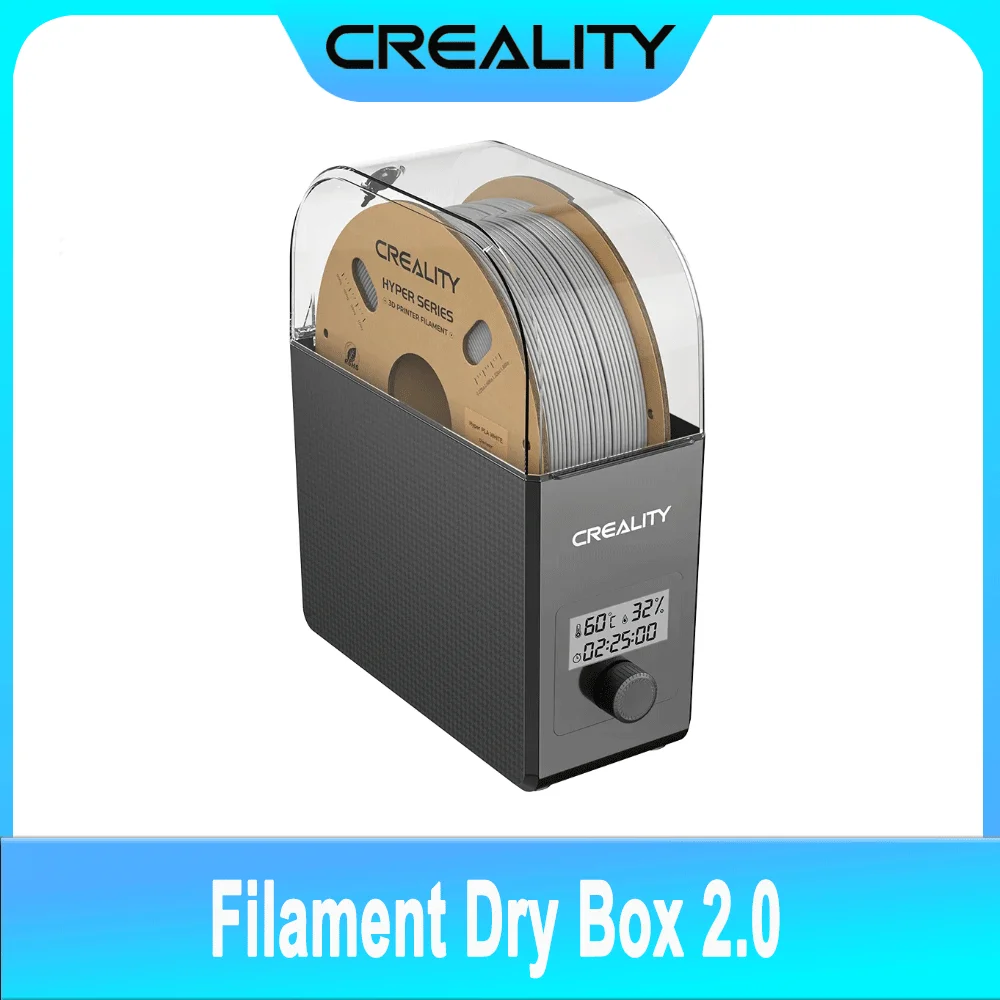 Creality New 1KG Filament Dry Box 2.0 Adjustable Temperature 45℃-65℃ Real-time Humidity Monitoring Hot-Air Heating 0-24h Setting