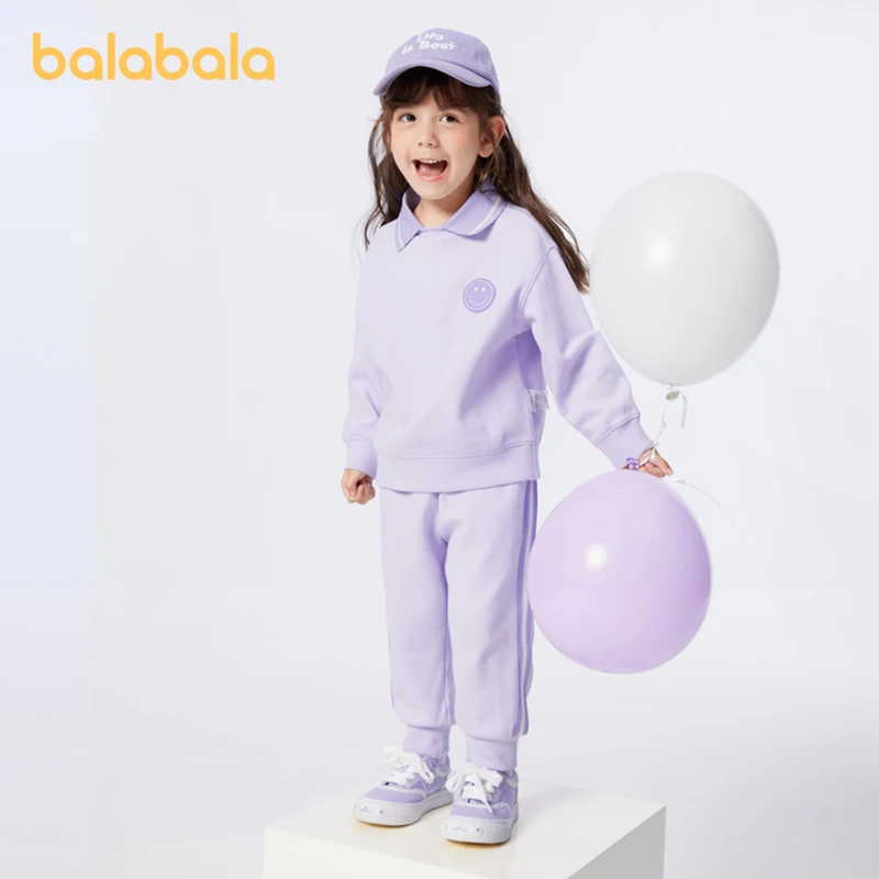 

Balabala Set Baby 2024 Spring New Children Clothing Boys Suit Girls Sweatshirt and Long Pants Two-Piece Set