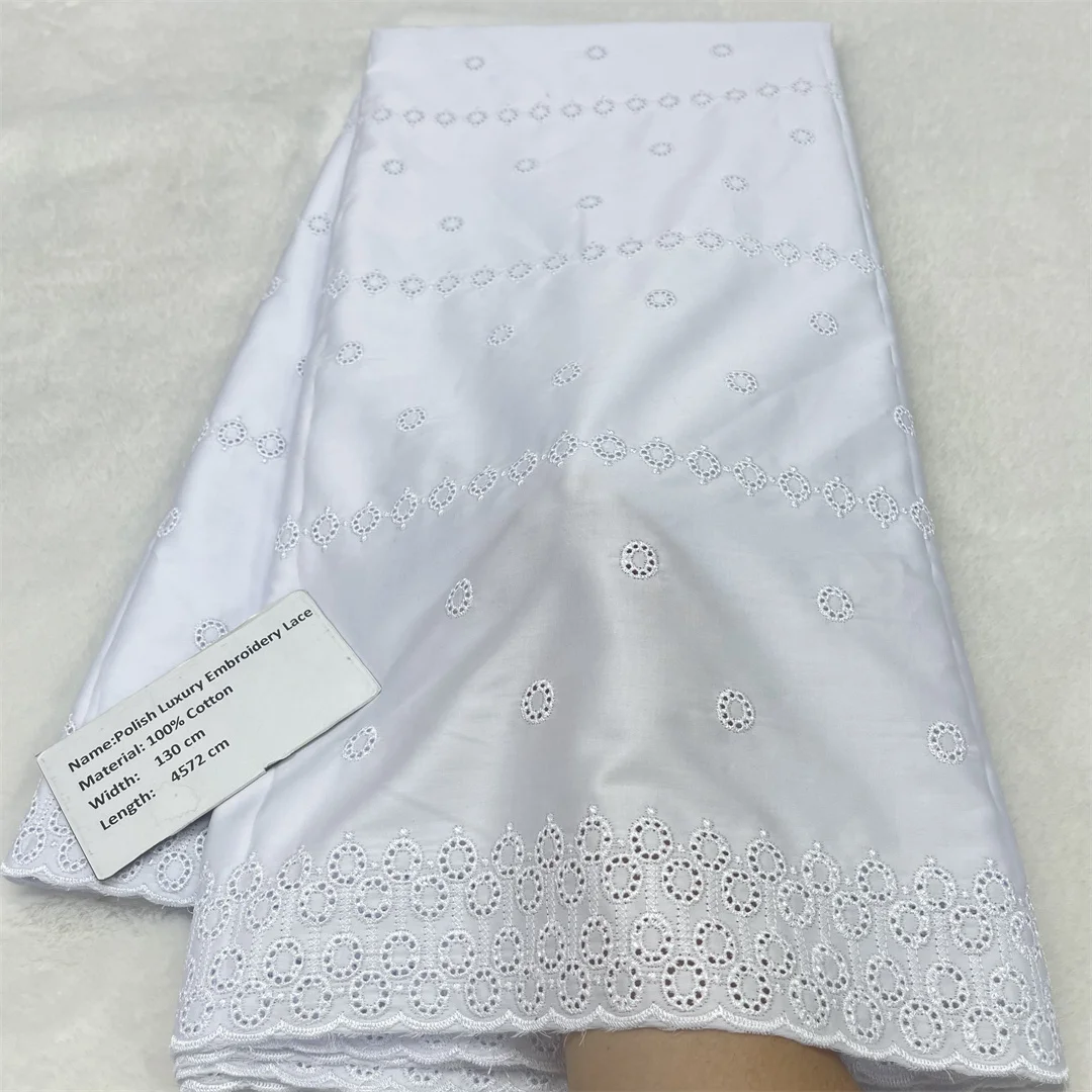 

Элитная африканская полированная кружевная ткань 2026 года, высококачественное французское кружево из 100% хлопка, Нигерия, для пошива мужской одежды своими руками