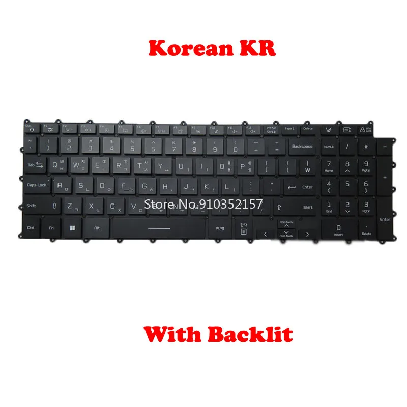 

Laptop Backlit Keyboard For LG 17G90Q 17G90Q-XD79K 17G90Q-SD79K 17G90Q-XP79ML Korean KR Black No Frame