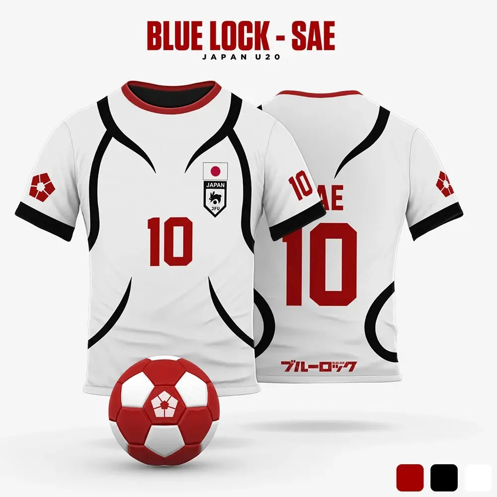 NEW Blue Lock Japan U20 White Cartoon Anime Cosplay Men Jersey Summer Short Sleeve Children Tee Tops 2024 Fashion Women T-shirt