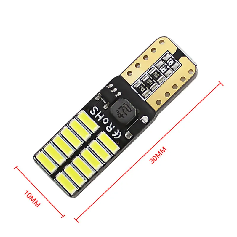 2/4pcs high power 4014/24SMD car LED T10 W5W bulb canbus no error interior dome lights auto width reading lamp wide light 12V