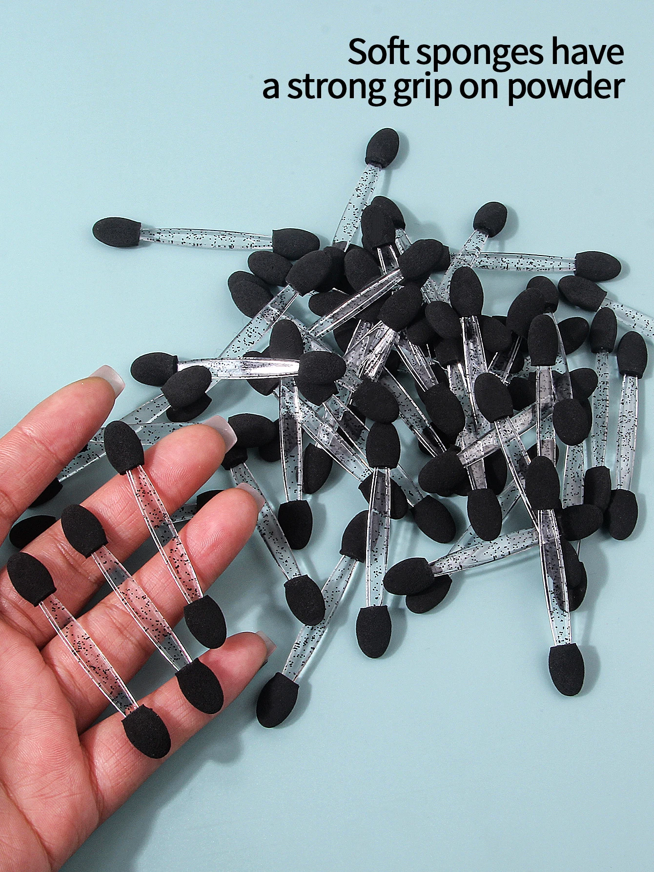 50-delige spons oogschaduwborstelset - Aurora Mirror Nail Art Sticks + ogencontour mengborstelset voor make-up/nagelkunstenaars