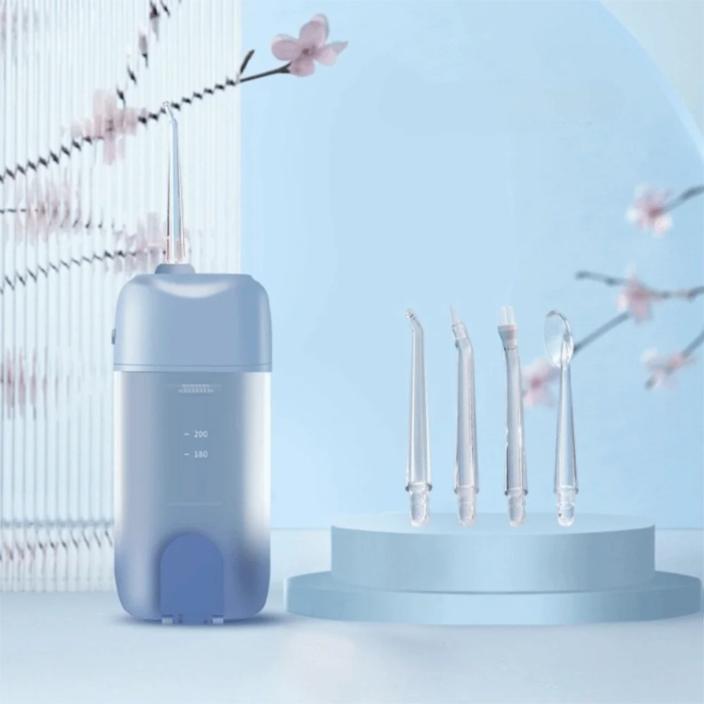 

USB Rechargeable Oral Irrigator Foldable Structure Pulse Technology Dental Water Jet 4 Nozzles Smart Electric Water Flosser