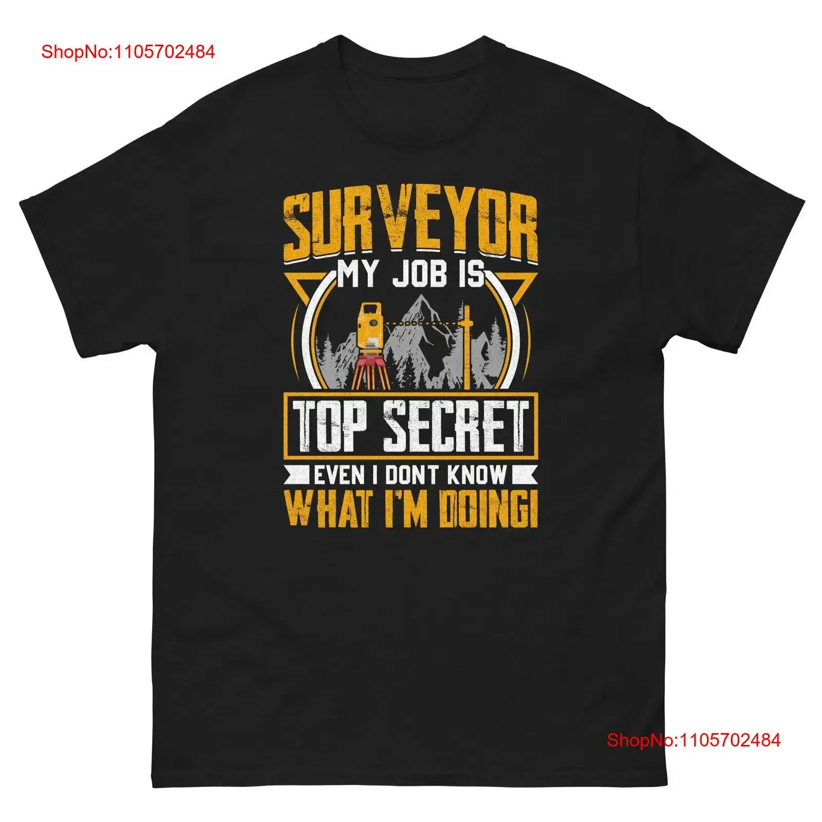 T-shirt d'analyste géomètre « Mon travail est top secret » vintage délavé, streetwear graphique, pour homme, doux, pour le quotidien