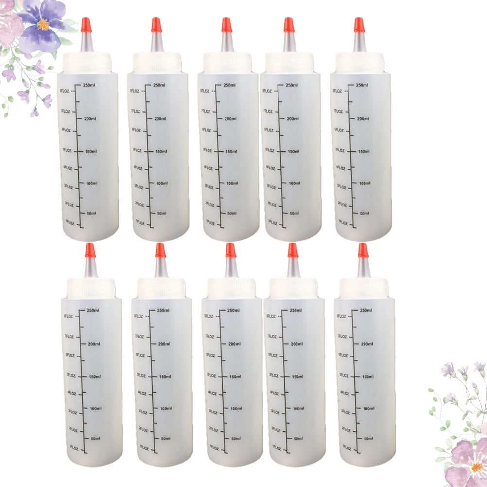 

10Pcs Squeeze Bottles High Quality Plastic Sauce Bottle 250ml for Ketchup Mustard Dressing Condiment Dispenser