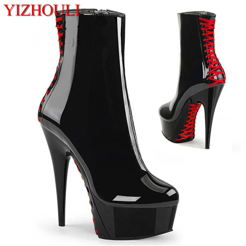 

15cm heels, stilettos for pole dancing dinner, cross straps for sole decoration, ankle for parties dance shoes