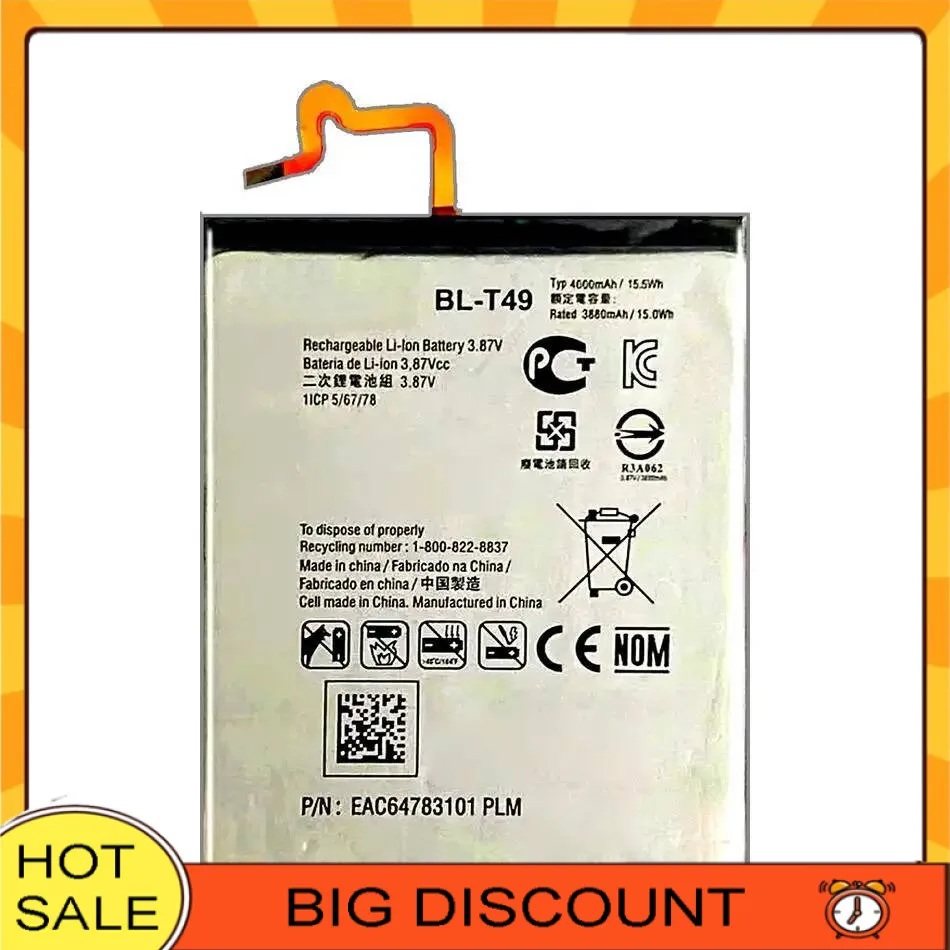

Долговечный аккумулятор для мобильного телефона LG K510 K51S LM-K410BMW LM-K510BMW LM-K510HM BL-T49, 4000 мАч