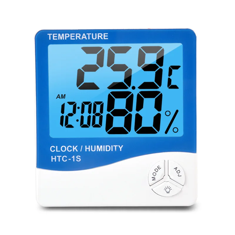 LCD Electronic Digital Temperature Humidity Meter Thermometer Hygrometer Indoor Outdoor Weather Station Clock HTC-1 HTC-2 HTC-1s