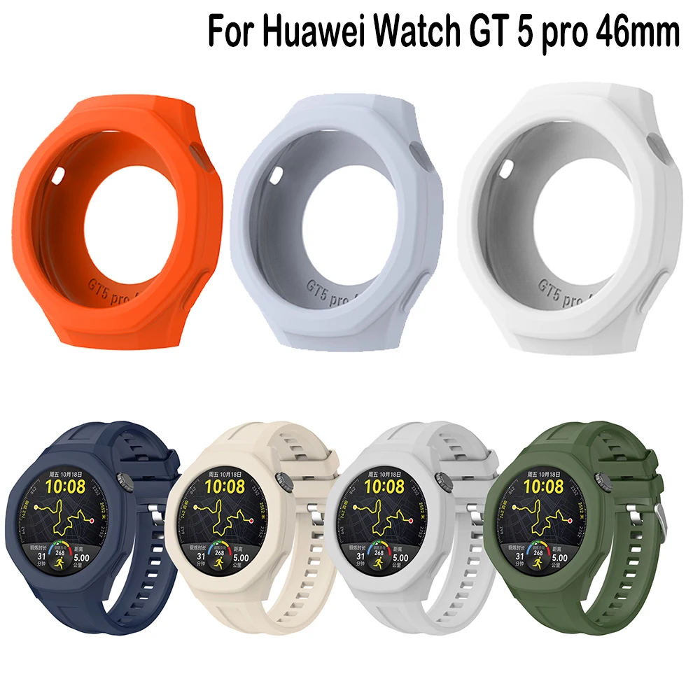 화웨이 시계 GT 5 pro 46mm SmartWatch 커버 셸 교체 충격 방지 클리어 케이스 GT5 pro 46mm 용 실리콘 보호 케이스