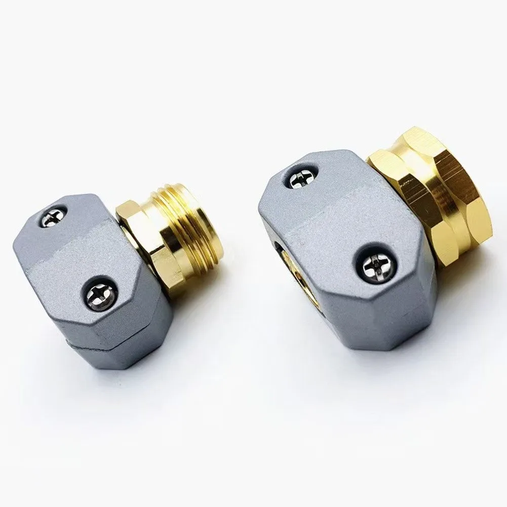 Metal Coupling Set Composed of Zinc and Aluminum for 5/8 inch and 3/4 inch Standard Garden Hoses with Robust Threaded Design