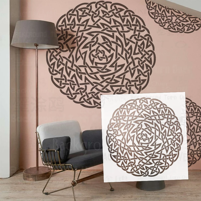 40cm - 80cm Stencil Wall For Painting Plaster Decorative Decor Template Furniture Makers To Paint Mandala Big Round Flower S483