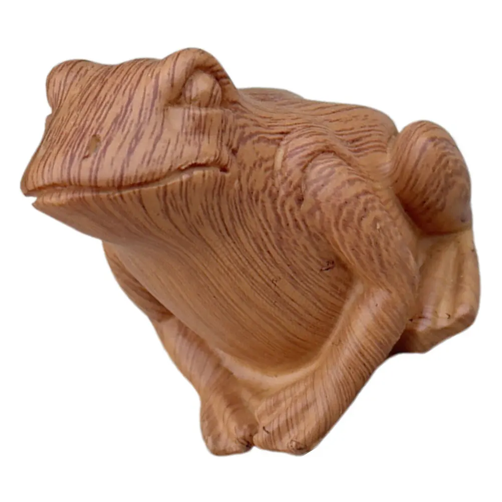 

Resin Frog Statue Cute Wood Grain Sculpture Outdoor Garden Lawn Patio Yard Fairy Garden Frog Lawn Ornament Outdoor Decor