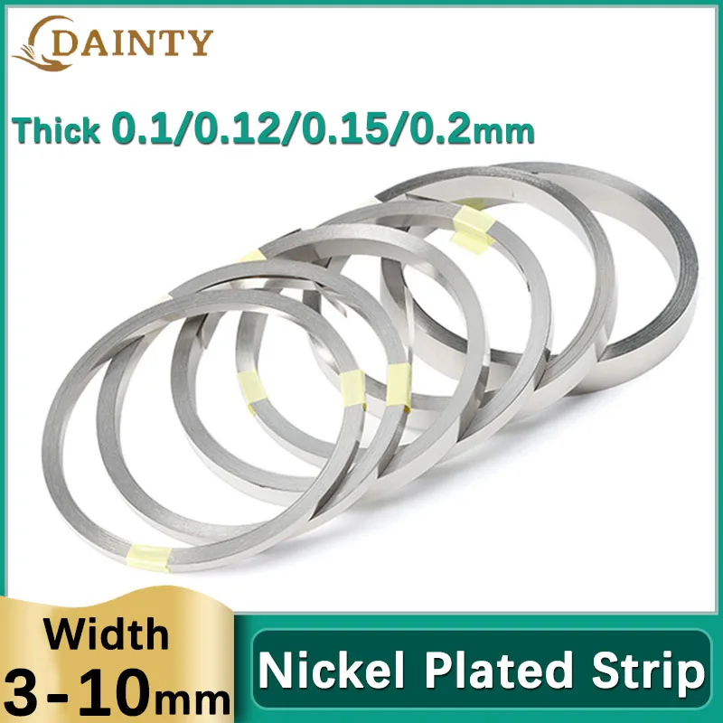 Thick 0.1/0.12/0.15/0.2mm Nickel Plated Strip For Lithium Battery Pack Welding Nickle Tabs For 18650 Battery Pack Spot Welder