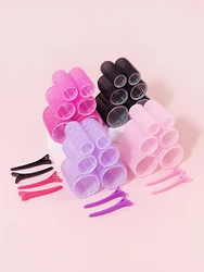 4PCS portable curler with hair clips, self-adhesive curling tube, natural card free salon, girl beauty and styling tool