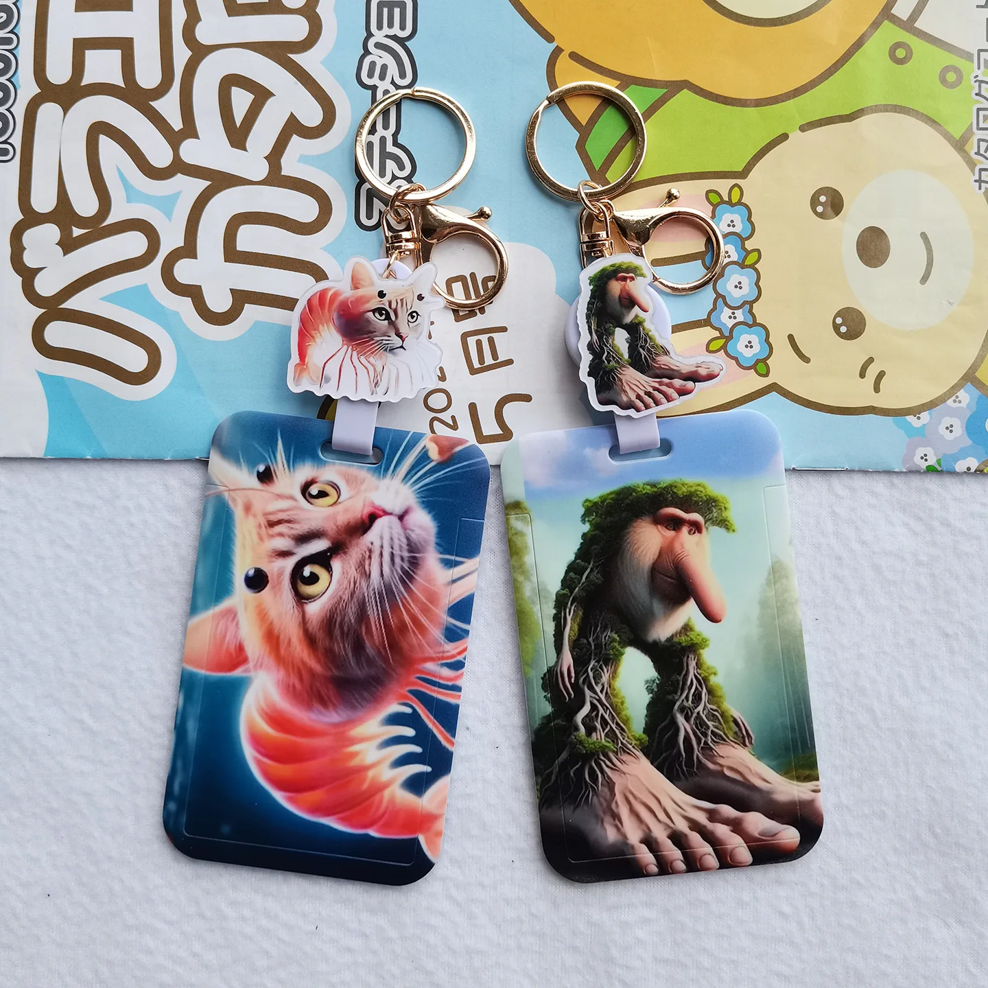 Tralalero Tralala Id Card Holder Key chain Tungtung Sahur Brainrot Passport Cover Car Bank Bus Protect Cases Bags Pendant Gift