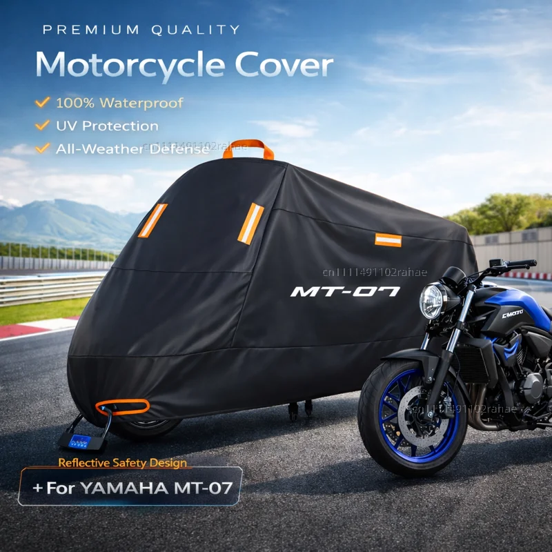 

For YAMAHA MT-07 2014-2022 Outdoor Motorcycle Cover Waterproof Thickened Polyester UV Protective Rain Dust Sun All Weather Cover