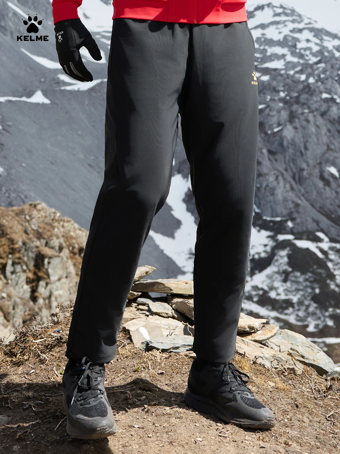 

Kelme Knitted Straight Leg Pants For Autumn And Winter Warm Sports Pants, Outdoor Windproof Running Pants Hiking And Hiking