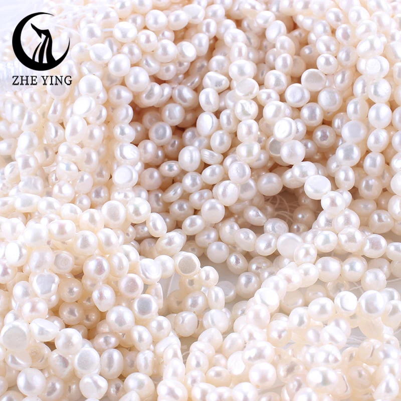 

Zhe Ying 4-4.5mm Bread Shape Pearl Bead Small Irregular Natural Freshwater Pearl Beads for Bracelet Necklace Making