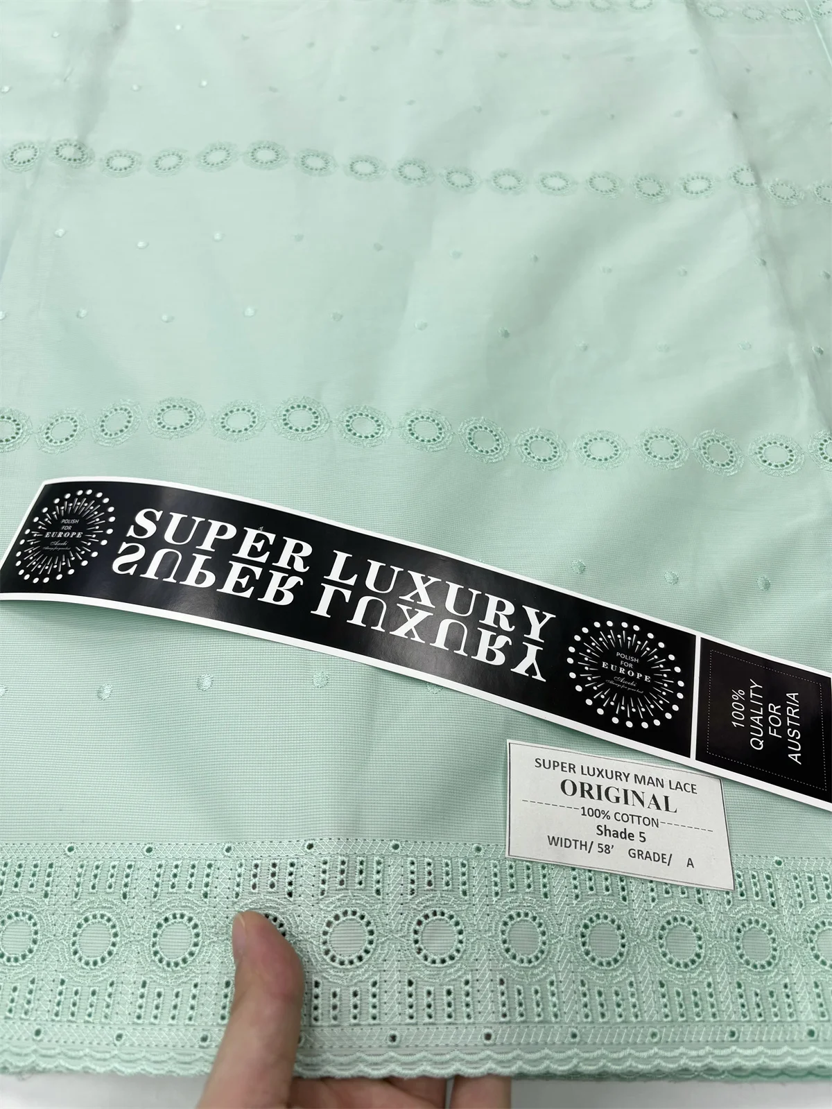 

High Quality Hollow Out Swiss Voile Lace In Switzerland 100% Cotton Polish Dry Men Dress Lace Fabric For Wedding Dresses 5 Yards