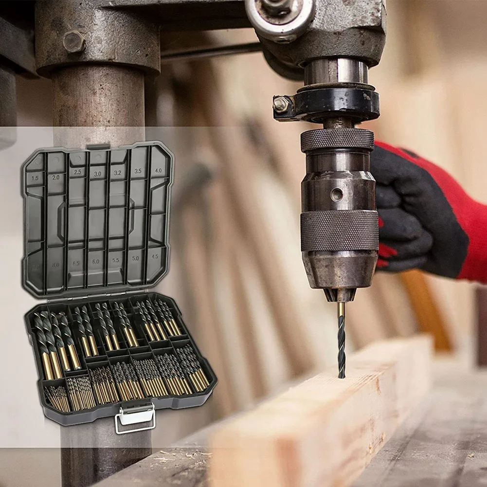 2025 트렌드 99Pcs HSS 트위스트 드릴 비트 1.5Mm-10Mm, 전동 공구 액세서리, 목재 금속 가공에 사용