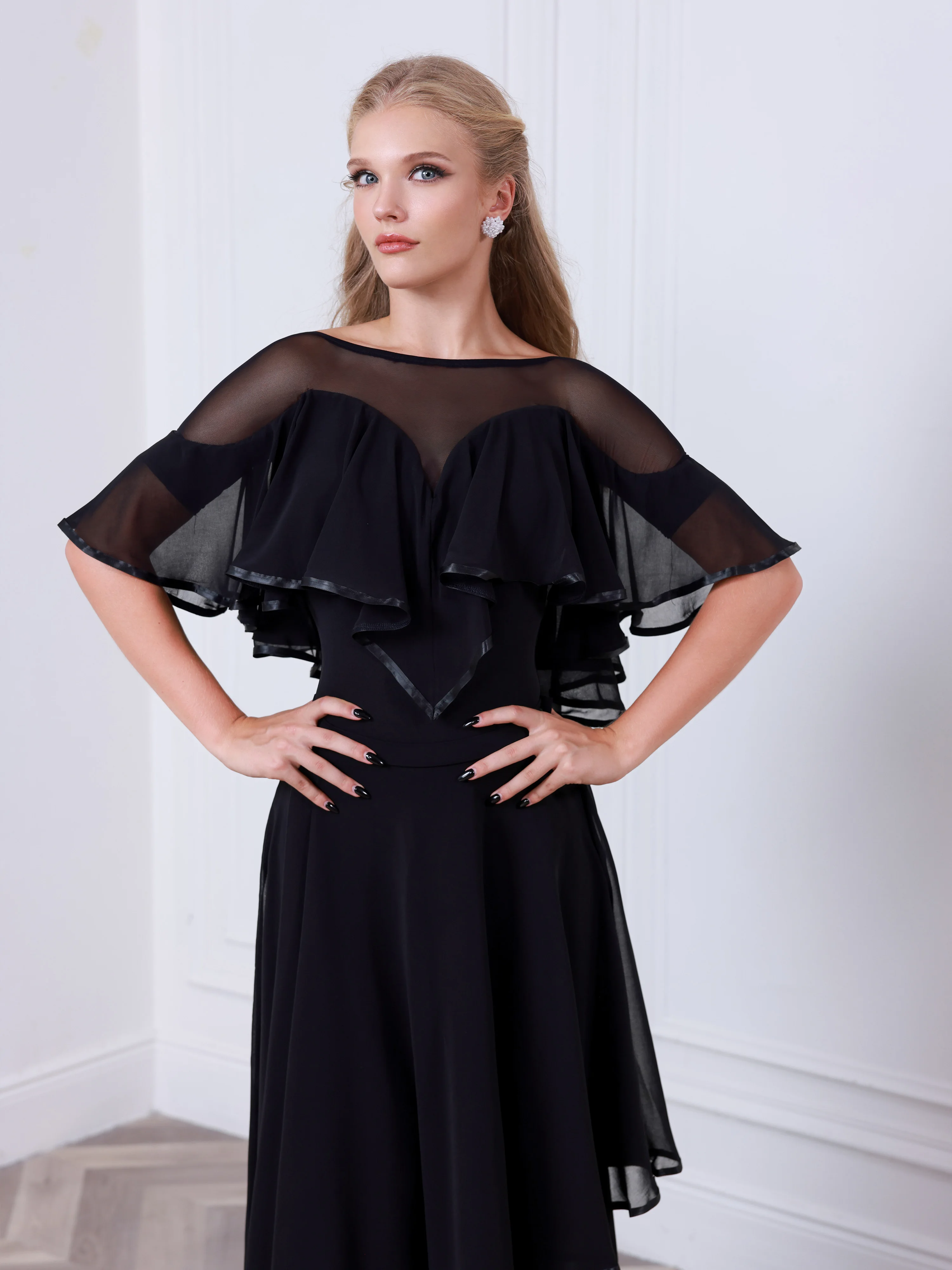 UK Latin Dance Dress Women's Two-Piece Modern Ballroom Set Elegant Practice Wear for Performance & Training