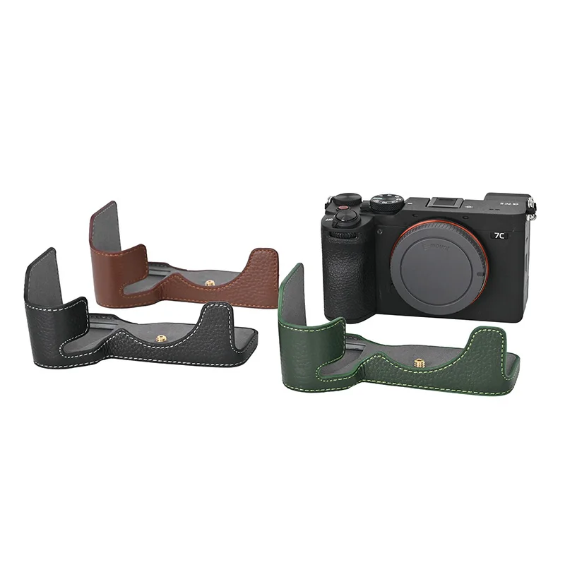 Genuine Real Leather Half Case for Sony A7C2/A7C Mark II Camera Grip