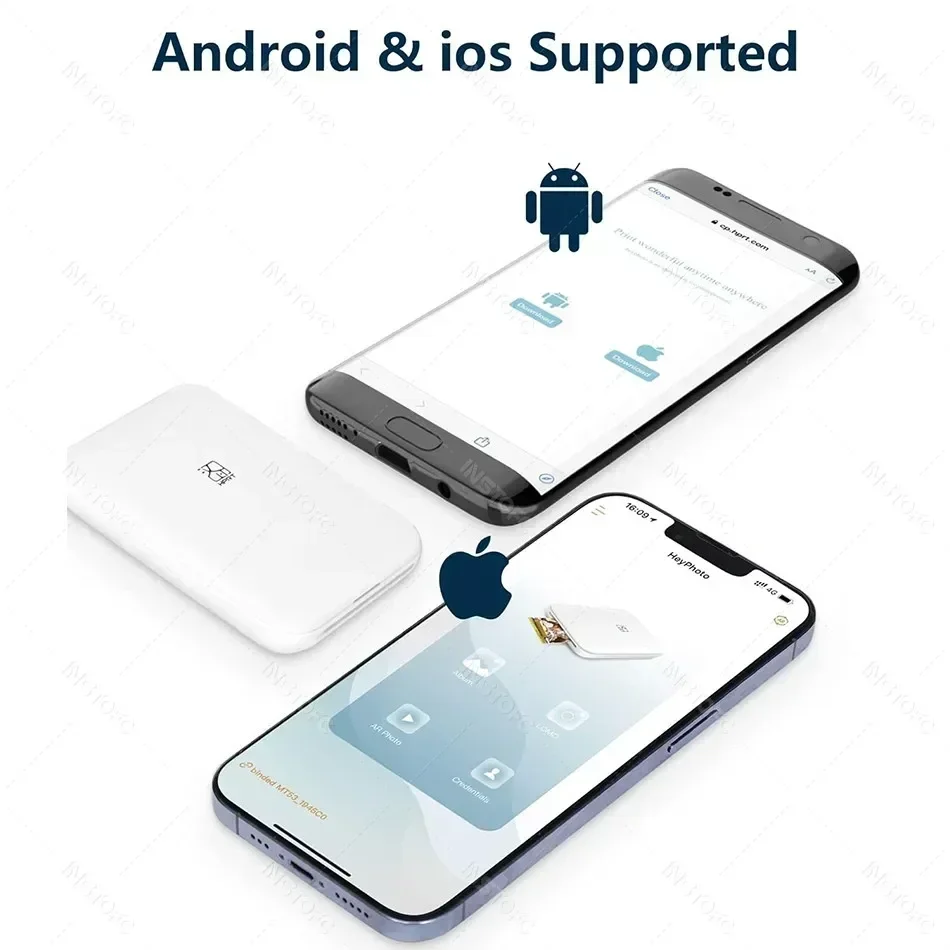 เครื่องพิมพ์ภาพสี US.EU MT53 แบบพกพา เชื่อมต่อ Wifi สำหรับโทรศัพท์มือถือ ขนาดเล็ก พกพาสะดวก ใช้บลูทูธ ขนาด 2x3 นิ้ว