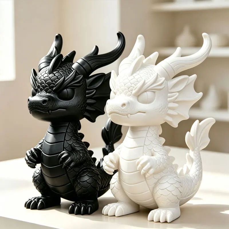 Mini-Drachen-Statue 3D-Gedruckte Fantasy-Schreibtischdekoration Sammlerfigur Perfekt für Zuhause und Büro Geschenk Mini-Drachen-Figur