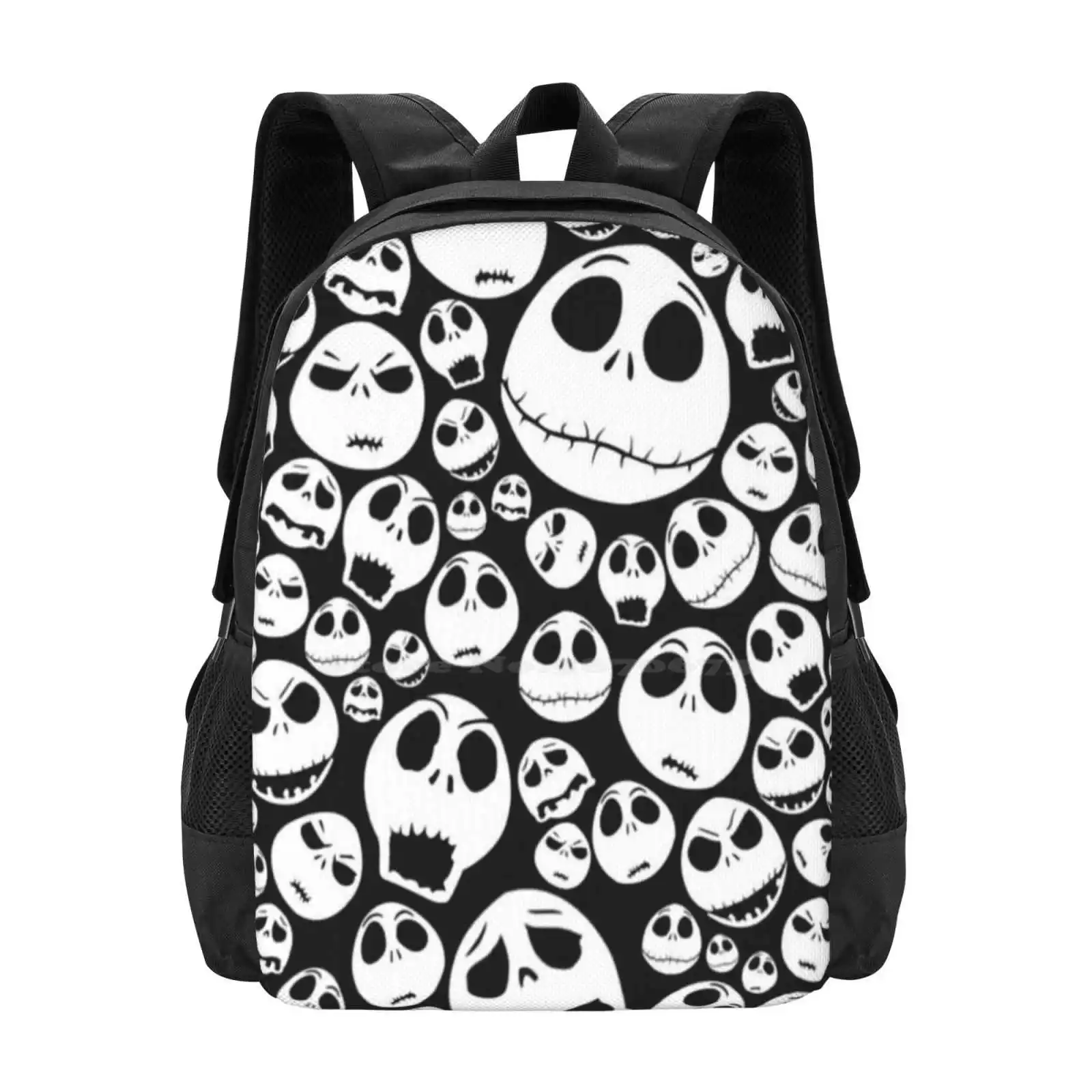 Bag Backpack For Men Women Girls Teenage Halloween Tim Burton Skeleton Black Jack And Sally Pop Culture Funny Pumpkin King