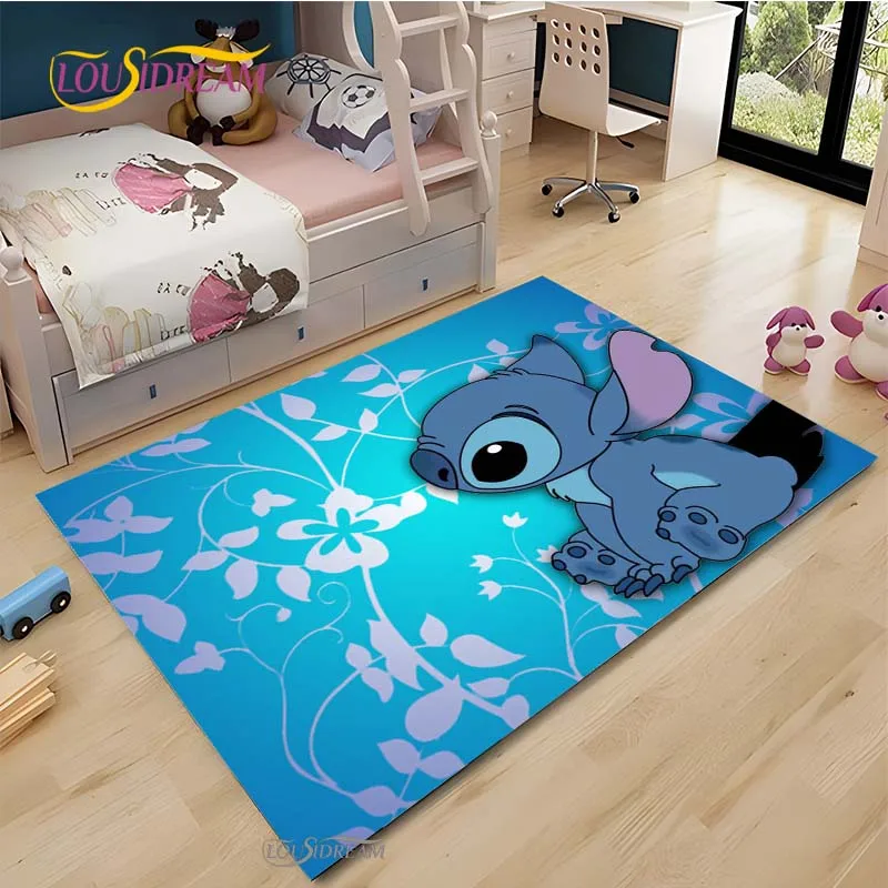 Disney Stitch Cartoon Anime Cute Carpet for Living Room Bedroom Rug Kitchen Door Kids Un-slip Floor Mats Alfombra Birthday gift