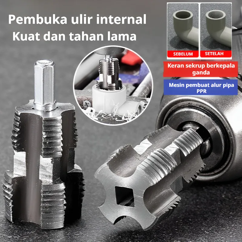 Double Head Four Point Inner Hole Punch Thread Tapping Tool Water Pipe Branch Repair Device For Pipe Inner Thread Making
