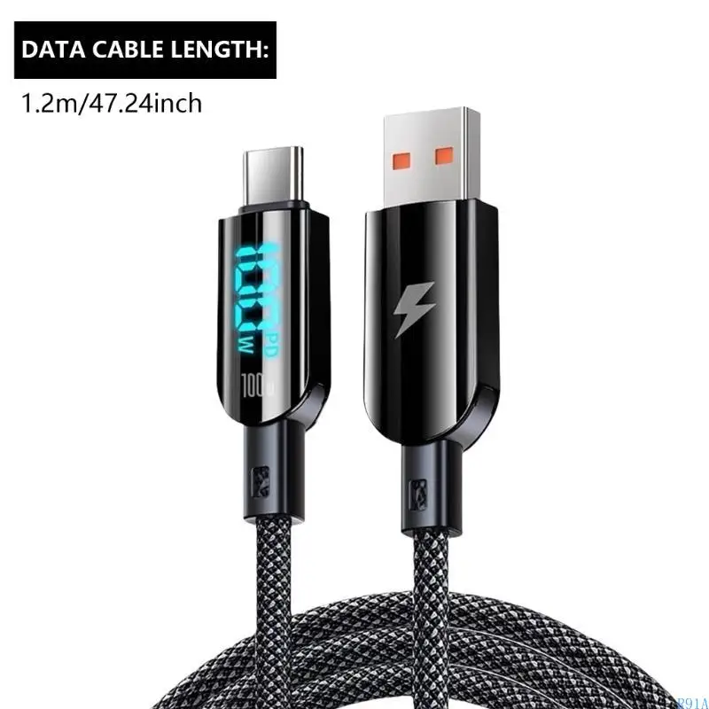 R91a النوع C من الذكور من النوع C الذكور شحن الحبل لشحن سيارة الكمبيوتر اللوحي للهاتف المحمول