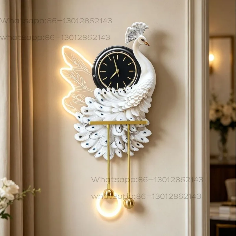 TV Background Wall Decoration Painting Wall Lamp 3D Living Room Clock Hanging Wall High-end Restaurant Clock Hanging