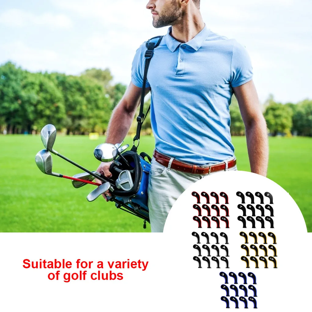 12pcs/set Fits Most Standard Irons Set Of 12 Golf Head Covers Golf Supplies Accessories Iron Cover