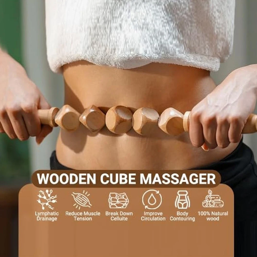 Luxurious Wood Therapy Massage Tools Natural Maderoterapia Kit Body Sculpting Tools for Muscle Massage Relax, Lymphatic Drainage