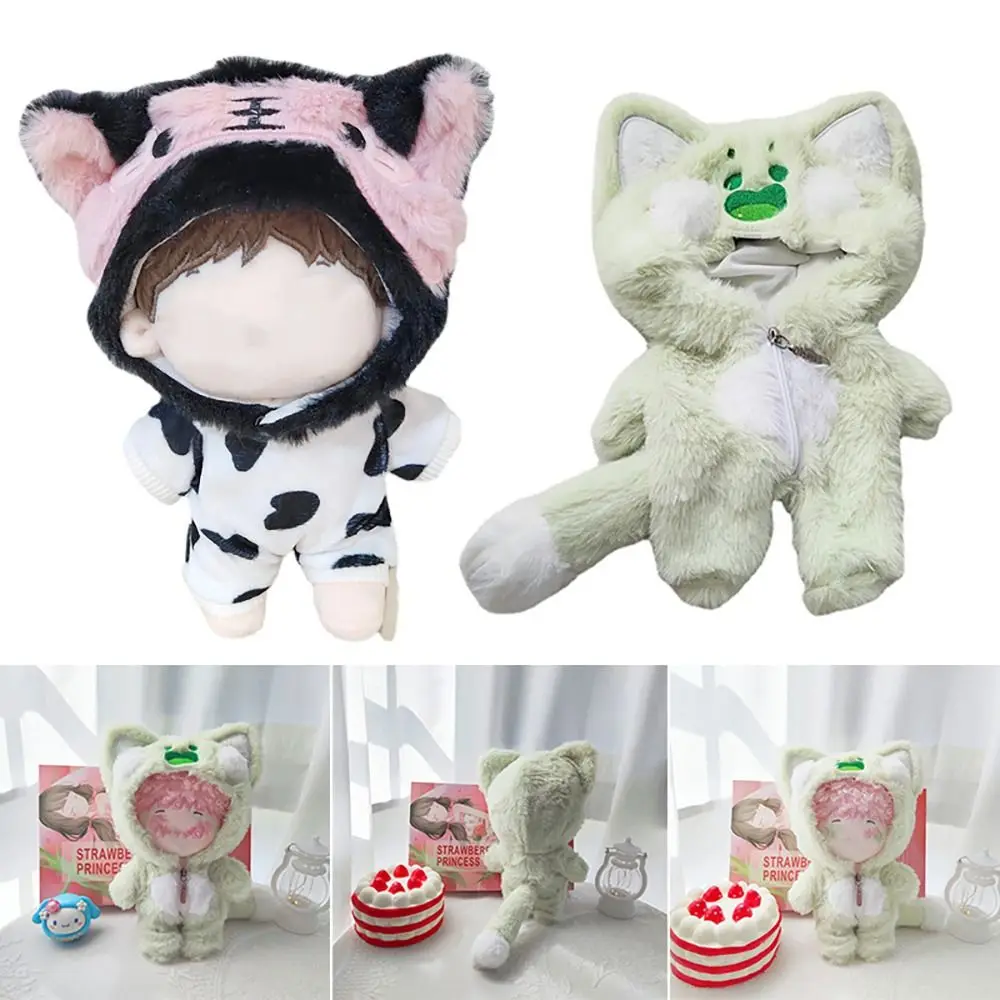 

Gift Idol Dolls Bodysuit Plush Clothing Creeper Suit 20CM Doll Clothes Cartoon Tiger Cat One-piece Garment