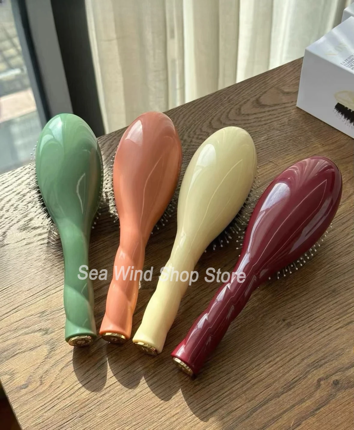 Peigne à cheveux de massage en poils de sanglier, haute qualité, soins capillaires, airbag, macaron, grande taille, offre spéciale