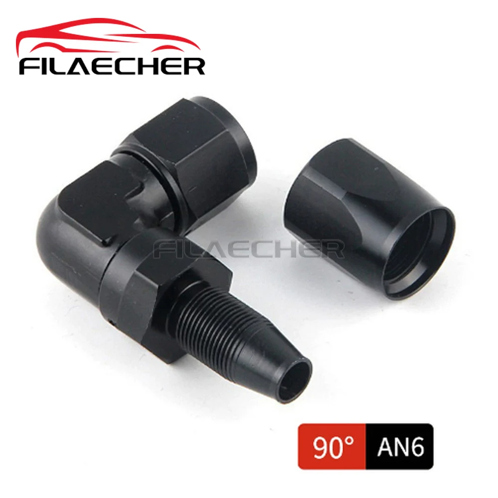 6AN Hose End Fitting Straight 90 Degree Swivel Low Profile Forged Aluminum for CPE Braided Line