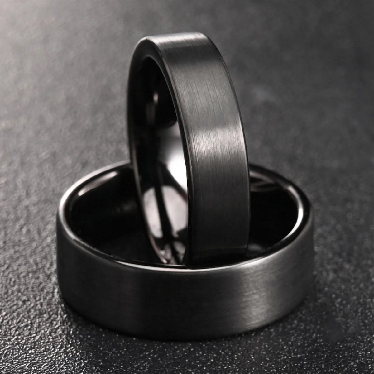8/6/4MM Silver/Black Men's Tungsten Carbide Wedding Bands Classic Simple Couples Engagement Promise Rings Minimalist Daily Ring