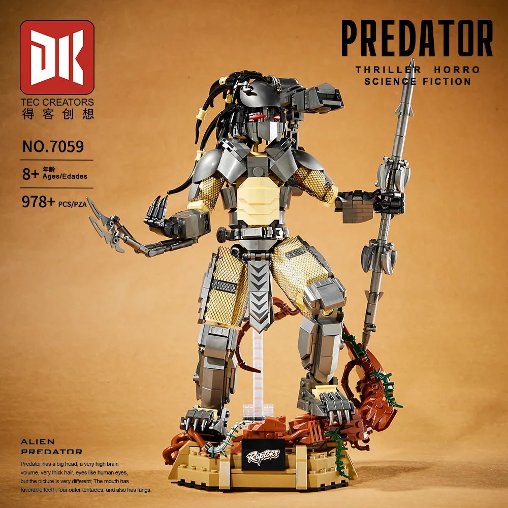 

New DK7059 987pcs MOC Alien Building Blocks Model Beast-Iron Blood Bricks Assembling DIY Toys for Children Birthday Gift Set