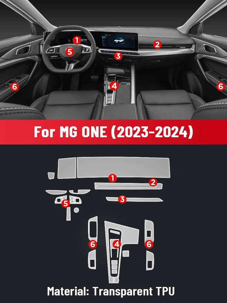 Car Dashboard GPS Navigation Instrument Screen Key Interior Protective Film Antiscratch TPU For MG ONE 2023 2024 Sticker PPF