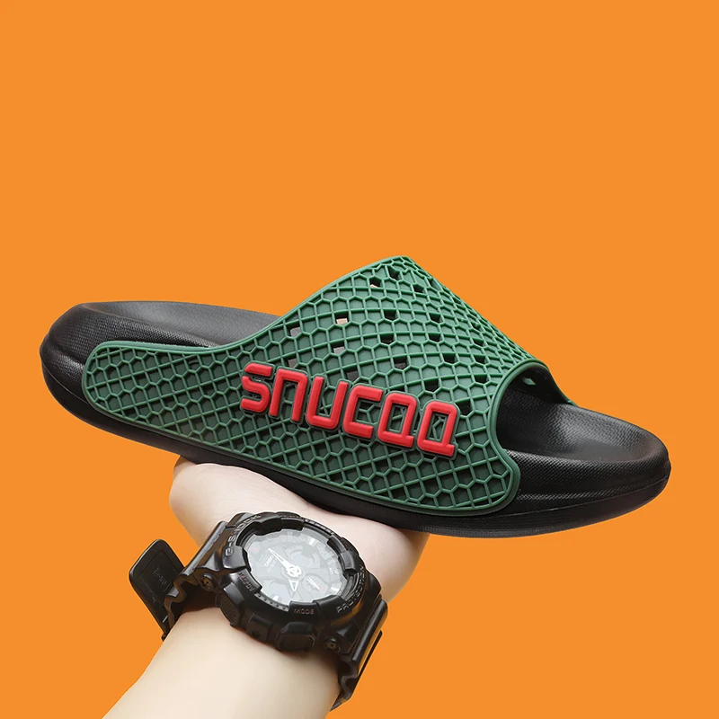 Mens Slippers Quick-dry Anti-slippery Home Shoes for Men 2026 New Trendy Thick-bottom Outdoor Slides Man Casual Beach Shoes