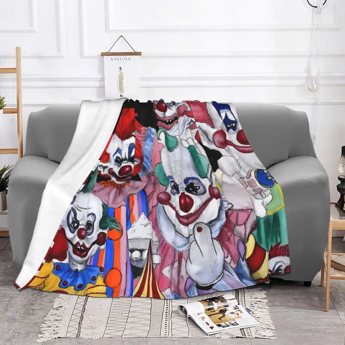 Killer Klowns From Outer Space Film Blanket Fleece All Season Unique Cute Thin Throw Blankets For home Travel Plush Thin Quilt