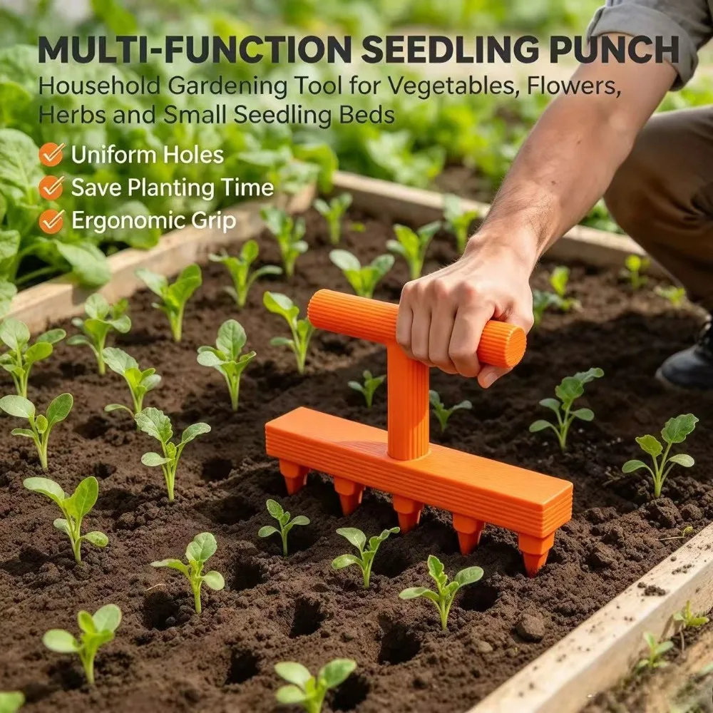 Gardening Hole Punch Seeder 3D Printed Multipurpose Household Vegetable Flower Seedling Puncher For Balcony Garden Sowing Tool