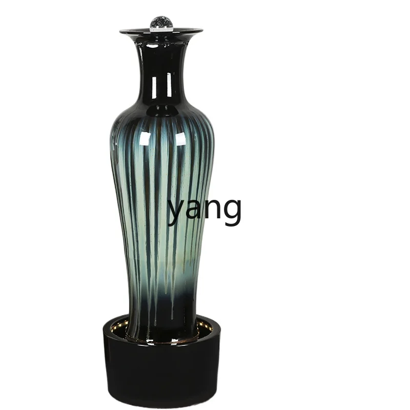 Yjq Floor Water Fountain Vase Decoration Ornaments Modern Minimalist Humidifier Living Room Club Decoration