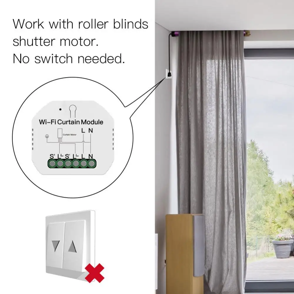 1~8PCS Window Blinds Switch 90-250v Voice Control No Switch Needed With Remote Control Operate Independently Smart Life