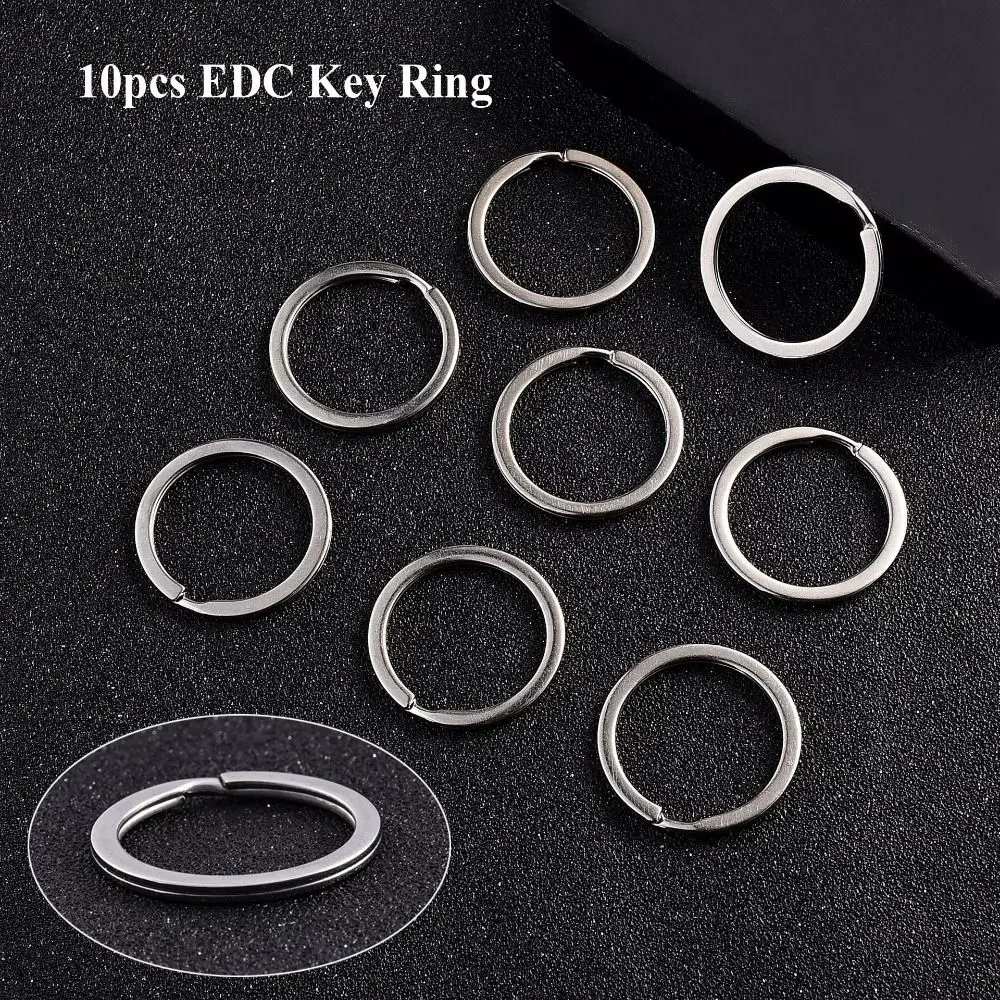 10pcs High Quality Metal DIY Key Ring Silver 9 Sizes EDC Key Ring Carabiner Locking Outdoor Keychain