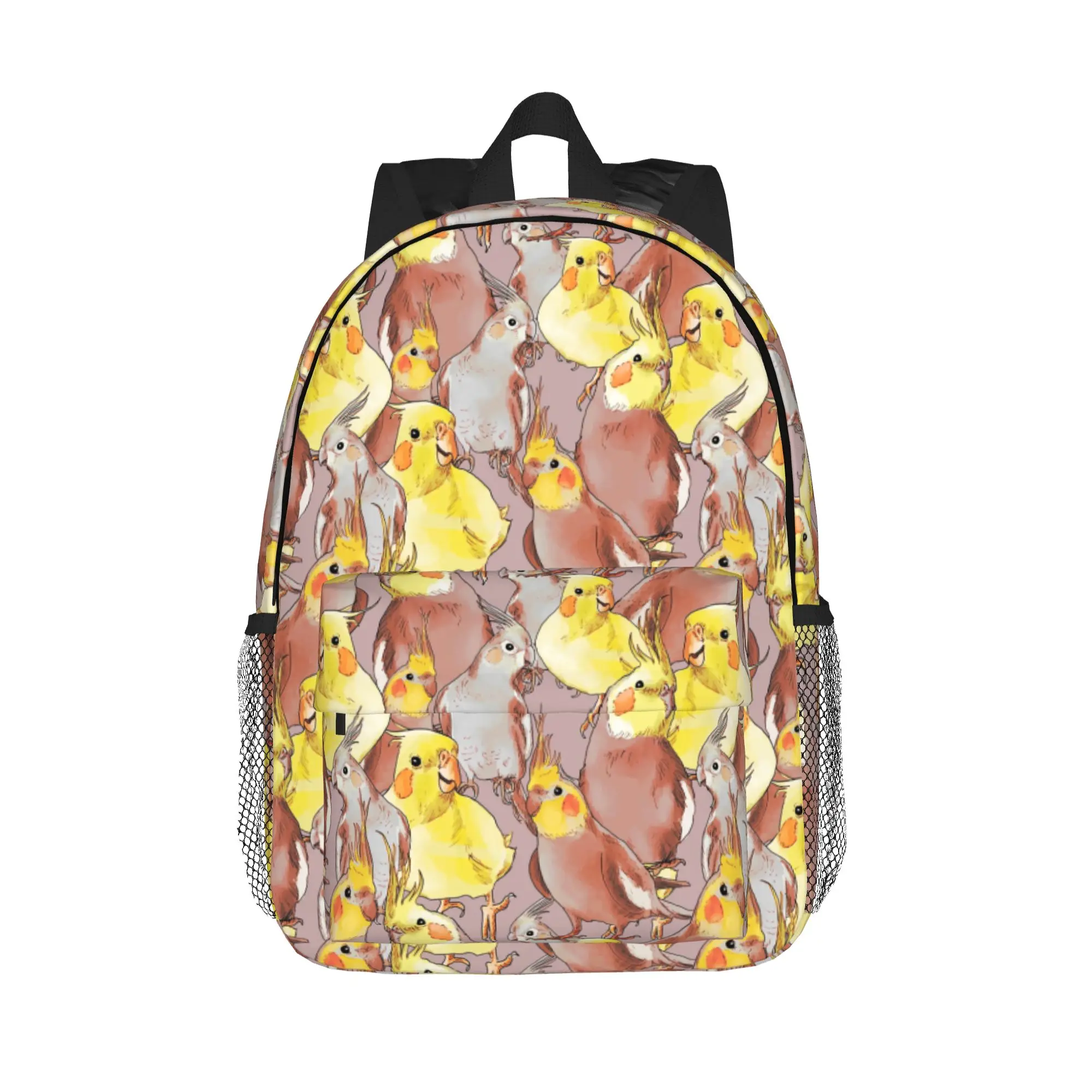 Cute Cockatiel Bird Pattern Backpack Hot Sale Daypack Large Capacity Boys Girls BookBag Shoulder Bags for Men Women School Bag
