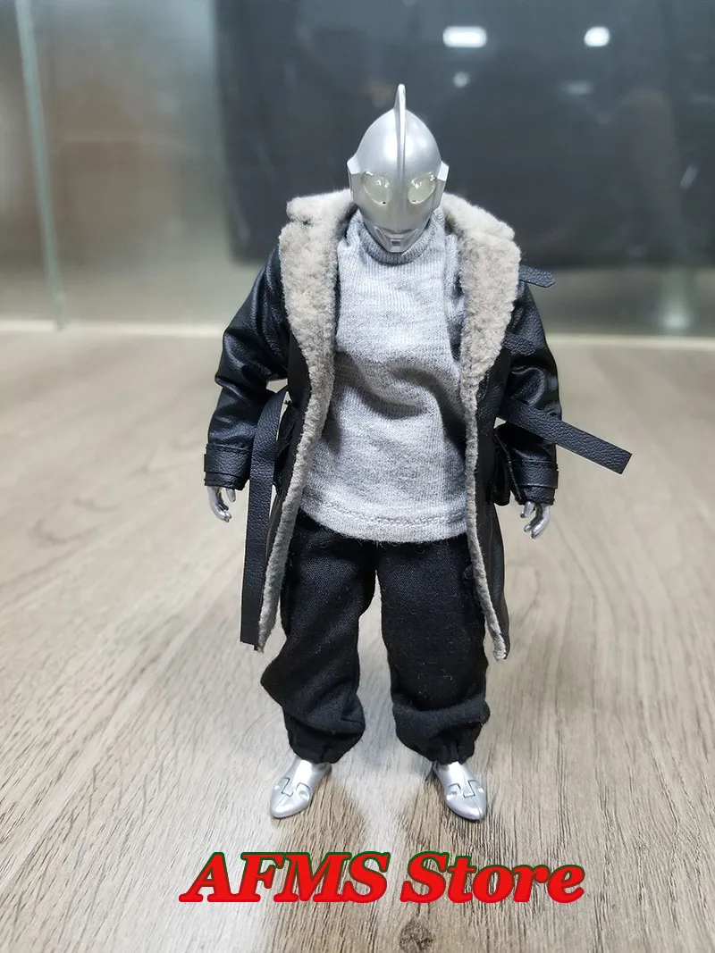 3色展開 1/12スケール 男性兵士 ウィンドブレーカー PUレザー製 オールドスタイル ファーカラーコート 6インチ SHF NW アクションフィギュア ボディモデル対応